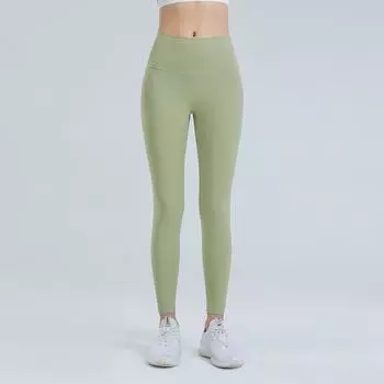 Новые брюки для йоги, женские брюки телесного цвета с высокой талией, подтягивающие ягодицы, высокоэластичные облегающие брюки для бега, фитнеса, девять летних брюк S зелёный