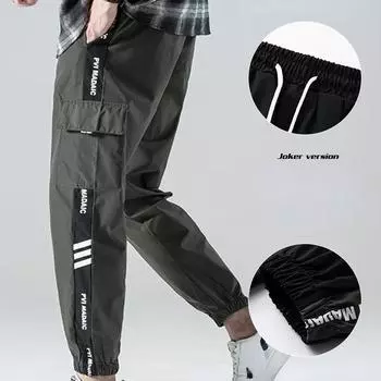 Новые брюки-карго в стиле хип-хоп для бега, мужские шаровары с несколькими карманами и лентами, мужские спортивные штаны, уличная одежда, повседневные мужские спортивные брюки M-7XL M серый