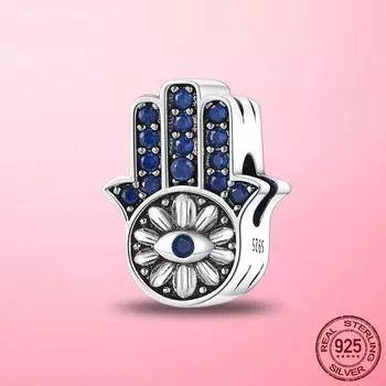 Новые бусины Хамса для изготовления украшений своими руками из стерлингового серебра 925 пробы, подвеска на руку Фатимы, модный браслет, оригинальные ювелирные изделия