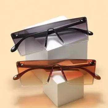 Новые цельные солнцезащитные очки в стиле ретро, мужские модные солнцезащитные очки, женские квадратные персонализированные и модные очки, неполяризованные модные аксессуары чёрный