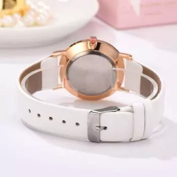 Новые часы Изысканные часы Модные часы Женские повседневные часы Рождественский подарок Часы Аналоговые часы Простые часы Кожаные кварцевые наручные часы чёрный