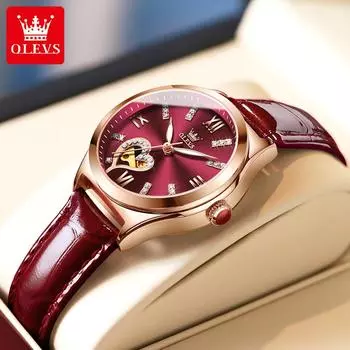 Новые часы OLEVS, автоматические механические часы, светящиеся женские часы, водонепроницаемые женские часы