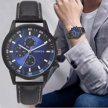 Новые часы Zeppelin Watch Top из натуральной кожи, водонепроницаемые, деловые, повседневные, кварцевые, мужские часы синий