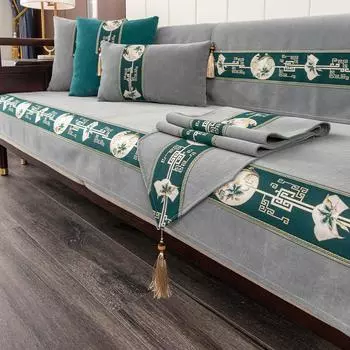Новые чехлы для диванов из шенилла в китайском стиле, всесезонные универсальные подушки для диванов в гостиной, противоскользящие чехлы для диванов из цельного дерева, декоративный коврик 70x70cm 1pcs