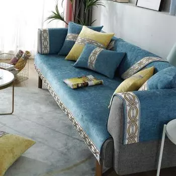 Новые чехлы для диванов из синели в китайском стиле, всесезонные универсальные диванные подушки для гостиной, противоскользящие чехлы для диванов, декор для полотенец на спинку 70x70cm 1pcs