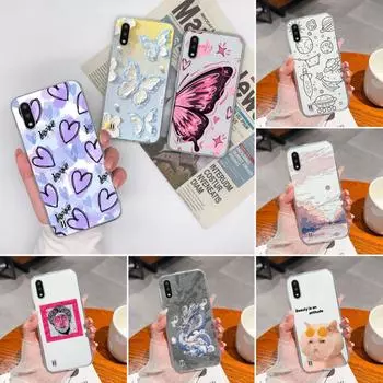 Новые чехлы для Samsung A01 A02 A02S A03 Core A04 A04E A10 A10E A10S A11 A12 A13 A14 A21 A22 Новые чехлы с розовыми крыльями и узором из силикона с высокой ударопрочностью для Samsung Samsung A01
