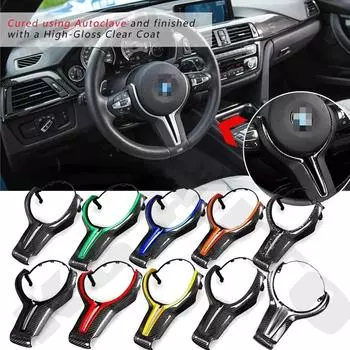 Новые чехлы на руль M power, карбоновые накладки на руль M sport для BMW M2 F87 M3 F80 M4 F82 M5 F10 M6 F06
