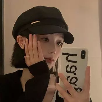 Новые черные кепки фетровые береты женские британские стильные береты для девочек элегантные женские однотонные шляпы чёрный