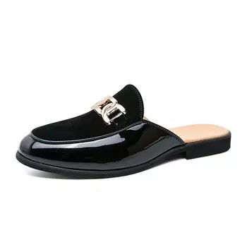 Новые черные полуботинки для мужчин кожаные туфли мужские мюли повседневная обувь мужская мода Sapato Social Masculino мокассины Homme Chaussure 6