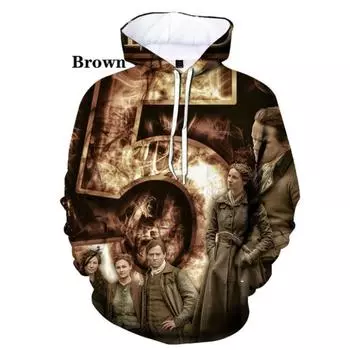 Новые черные толстовки с капюшоном Jamie Fraser Outlander 3D Print, модная одежда для мужчин и женщин, новое поступление, топы XS-5XL S
