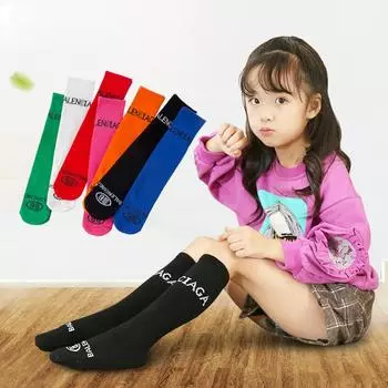 Новые чулки, модные детские хлопковые чулки с надписью, чулки 35CM