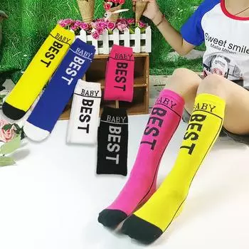 Новые чулки выше колена, модные чулки-трубы для мальчиков и девочек, студенческие носки 35CM