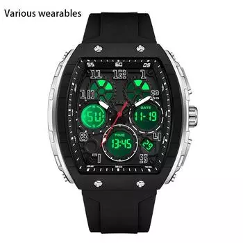 Новые цифровые цифровые многофункциональные модные трендовые мужские часы силиконовые водонепроницаемые будильник мужские часы