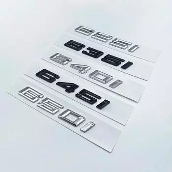 Новые цифры шрифта, буквы 630i, 635i, 640i, 645i, 650i, верхняя эмблема ABS для BMW 6 серии, табличка на багажник автомобиля, наклейка с логотипом, черный хром 620i серебряный