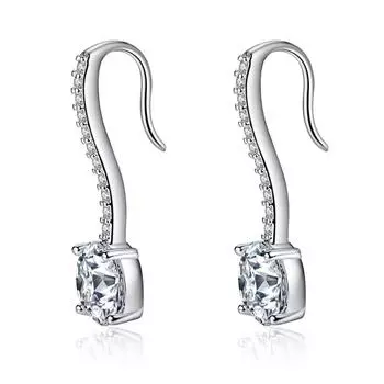 Новые циркониевые заушные крючки, корейские ювелирные изделия, модные европейские и американские популярные серьги, модные микро-инкрустации