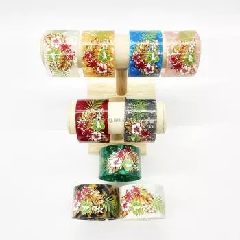 Новые цвета браслеты-манжеты браслеты в полинезийском стиле Тихоокеанский остров ювелирные изделия с цветочным принтом браслет для женщин зелёный