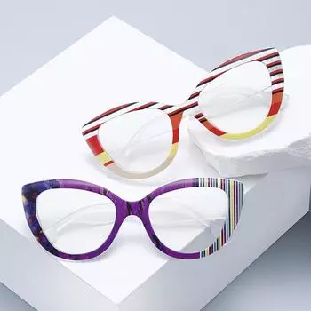 Новые цветные антисиние очки «кошачий глаз» Европейская и американская мода в Интернете для знаменитостей с плоским зеркалом.