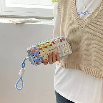 Новые цветные иллюстрации косметички кисти подводка для глаз тени органайзер для макияжа большой емкости пенал канцелярские сумки