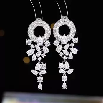 Новые цветные серьги-сокровища s925 Tremella игла Mori серия персонализированные ретро-корт преувеличенные серьги легкие роскошные серьги белый