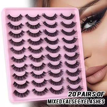 Новые Dd химические волокна русские объемные накладные ресницы 20 пар толстых натуральных привитых ресниц