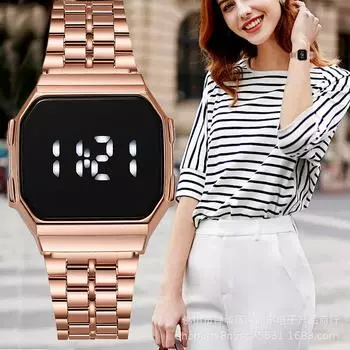 Новые деловые цифровые мужские для мужчин и женщин многофункциональные электронные часы из нержавеющей стали светодиодные наручные часы сенсорные спортивные роскошные часы