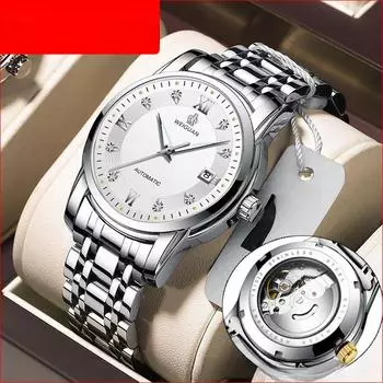 Новые деловые мужские часы Hollow Mechanical Watch Мужские часы полностью автоматические механические часы