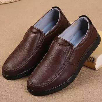 Новые деловые повседневные мужские туфли ****** и осенние туфли среднего возраста ******* из ткани с подошвой из дышащего нескользящего материала для мужчин, одинарные туфли для папы 38