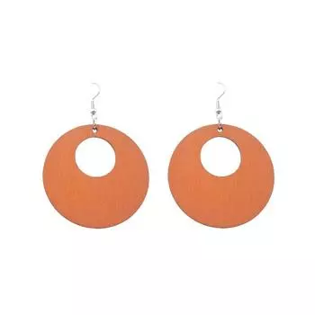 Новые деревянные круглые подвески женские висячие серьги розово-зеленые черные геометрические женские висячие серьги чёрный