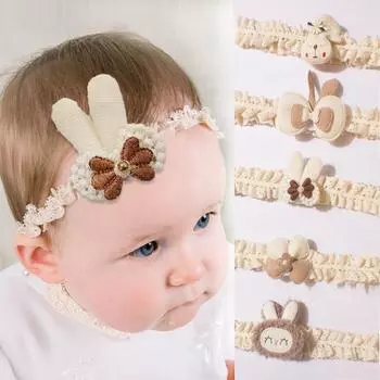 Новые детские аксессуары для волос: Кружевной платок с кроличьими ушками и бантом для волос для девочек