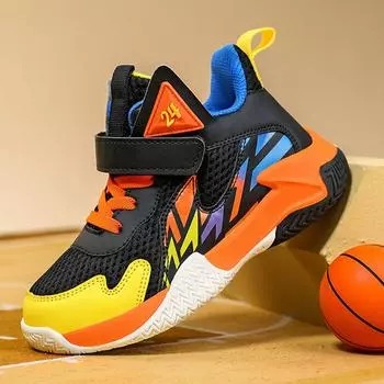 Новые детские баскетбольные кроссовки для мальчиков и девочек, нескользящая детская спортивная обувь, легкие уличные кроссовки, обувь для кроссовок 31 серый