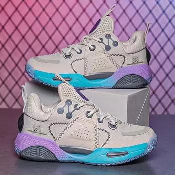 Новые детские баскетбольные кроссовки, нескользящие уличные кроссовки с толстой подошвой, износостойкие, высокие тренировочные кроссовки для мальчиков и девочек, размер 31-40 EU31