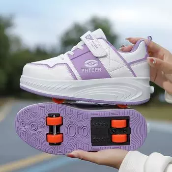 Новые детские беговые туфли, беговые туфли для мальчиков, автоматические роликовые коньки для школьников, четырехколесные спортивные роликовые туфли, роликовые туфли для девочек 31