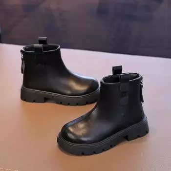 Новые детские ботинки весна осень шикарные школьные короткие ботинки для девочек черные коричневые универсальные детские повседневные ботильоны модные нескользящие 27 коричневый