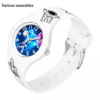 Новые детские часы Starry Sky Cartoon Student для мужчин и женщин, силиконовые модные флуоресцентные водонепроницаемые часы для отдыха на природе