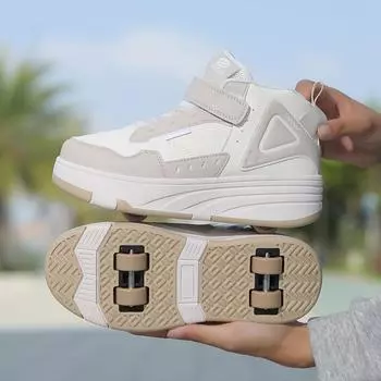 Новые детские четырехколесные беговые кеды для мальчиков и девочек, роликовые коньки, двухрядные роликовые коньки, подростковые кроссовки с колесами 31