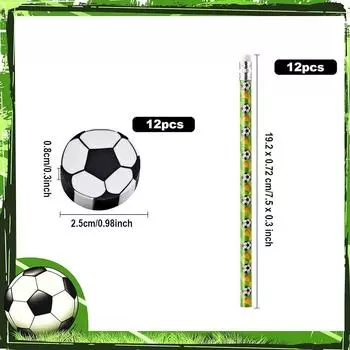 Новые детские футбольные карандаши с ластиком для дома, школы, офисных принадлежностей