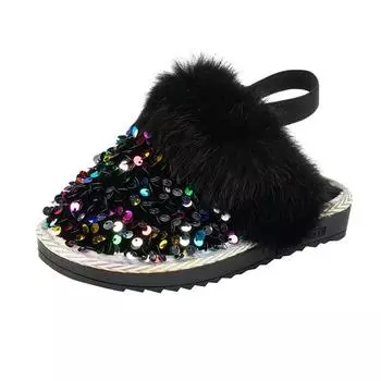 Новые детские хлопковые туфли осень-зима для девочек блестящие хлопковые тапочки снежная мода для девочек детская домашняя и уличная одежда Tide 26 разноцветный