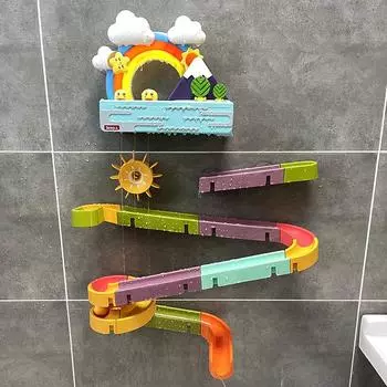 Новые детские игрушки для купания Радужный душ Трубопровод Желтые утки Слайд Треки Ванная комната Обучающая водная игра Игрушка для детей Подарки