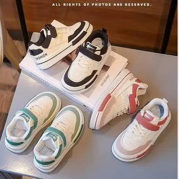 Новые детские кроссовки для девочек, повседневная модная детская нескользящая спортивная обувь белого цвета для мальчиков 26 розовый