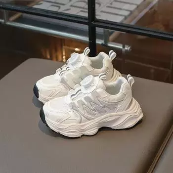 Новые детские кроссовки для девочек, школьные, беговые, универсальные, детские, баскетбольные, модные, массивные, нескользящие, повседневные, спортивные туфли для мальчиков 26 чёрный