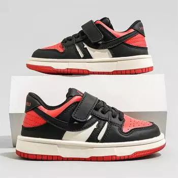 Новые детские кроссовки для мальчиков, нескользящие, кроссовки для бега, дизайнерская обувь для ходьбы, удобная повседневная кожаная детская обувь Inner16.7 красный