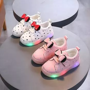 Новые детские кроссовки Flash Bow Dot Casual Sneakers 21