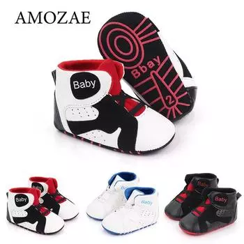 Новые детские кроссовки с мягкой подошвой, нескользящие, удобные, для мальчиков и девочек, для футбола, баскетбола, спортивная обувь для младенцев 0-18 месяцев 0-6m