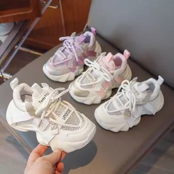 Новые детские модные дышащие летние туфли с одинарной сеткой для детей, студентов, трендовые спортивные кроссовки с мягкой подошвой для бега, удобные кроссовки для мальчиков и девочек 26 хаки