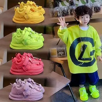 Новые детские модные низкие дышащие кроссовки для скейтбординга, детская спортивная обувь для бега, удобные кроссовки для мальчиков и девочек 26 красный