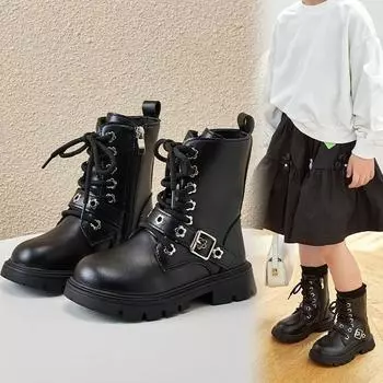 Новые детские нескользящие ботинки Knight Boots 26 чёрный