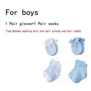 Новые детские носки для новорожденных 0-6 месяцев с варежками-царапками, набор детских носков 0-6months