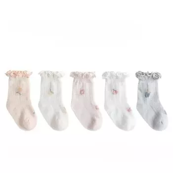 Новые детские носки, летние тонкие сетчатые носки для новорожденных, милые хлопковые гольфы с героями мультфильмов для девочек, домашние короткие чулки для детей и мальчиков S