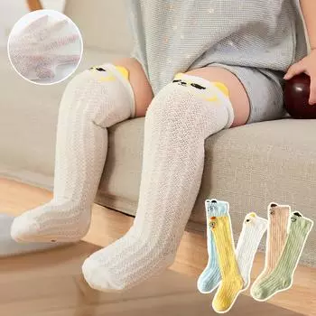 Новые детские носки от комаров, летние дышащие однотонные детские сетчатые носки, носки-трубочки, студенческие хлопковые носки S0-6month белый