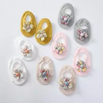 Новые детские носки с маленьким цветком и бабочкой, детские носки в испанском и английском стиле, INS, носки принцессы, носки-лодочки, носки-поло 0-1years